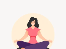 Woman yoga clipart, illustration vector