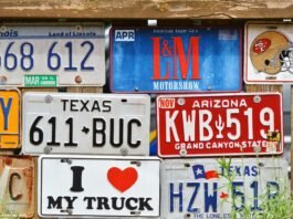 assorted car license plates