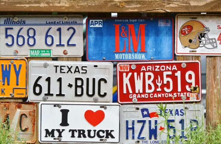 assorted car license plates